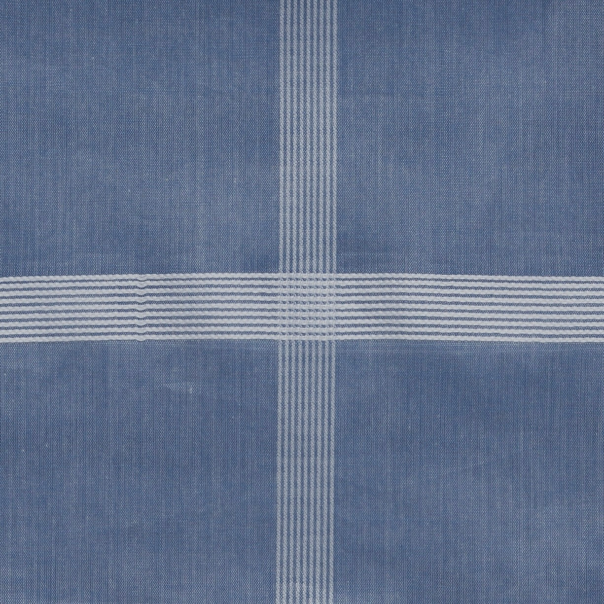 Multi Stripe Cotton Pocket Square In Blue - Image 3
