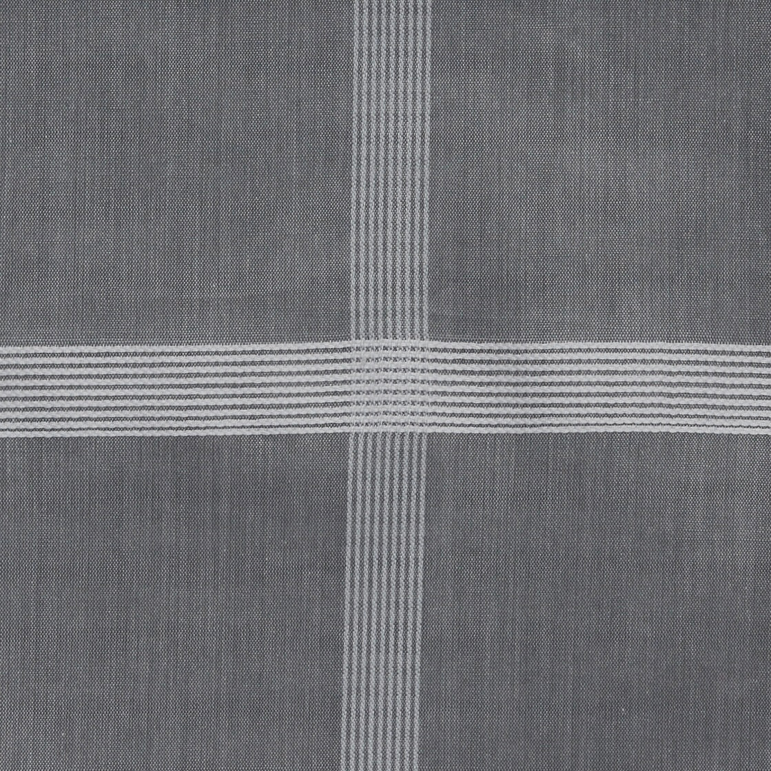 Multi Stripe Cotton Pocket Square In Dark Grey - Image 3