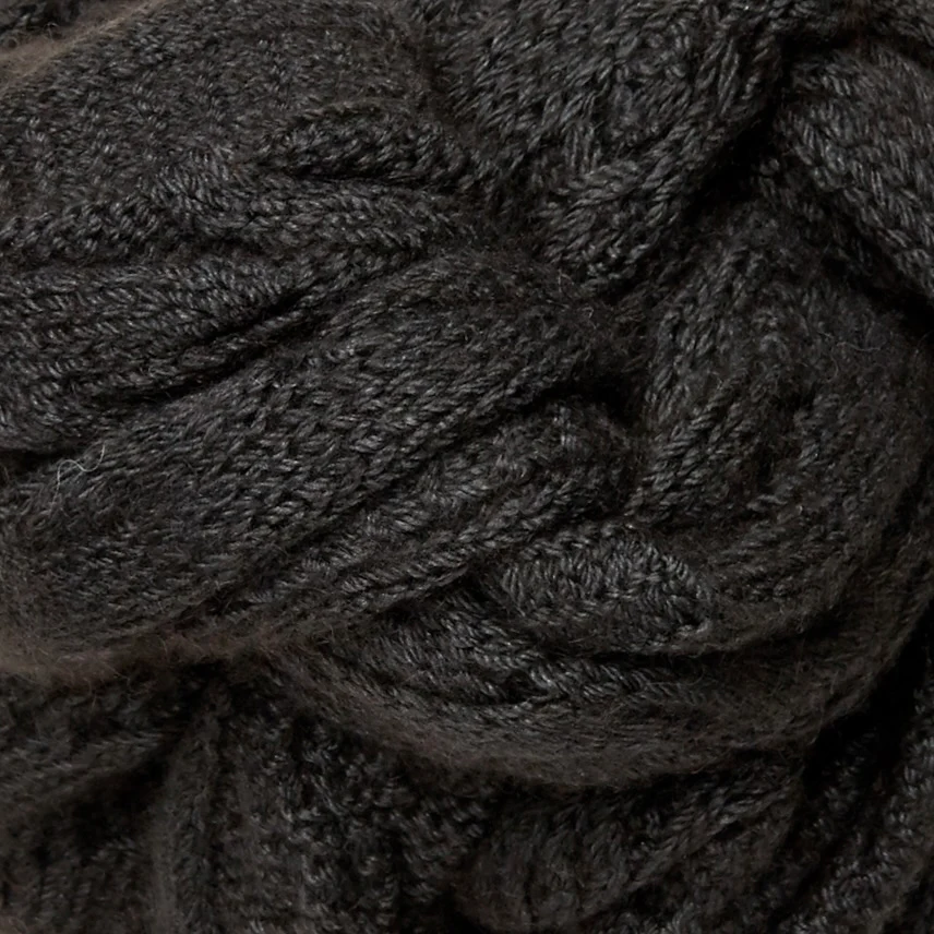 Muskox And Merino Cable Scarf In Grey - Image 3