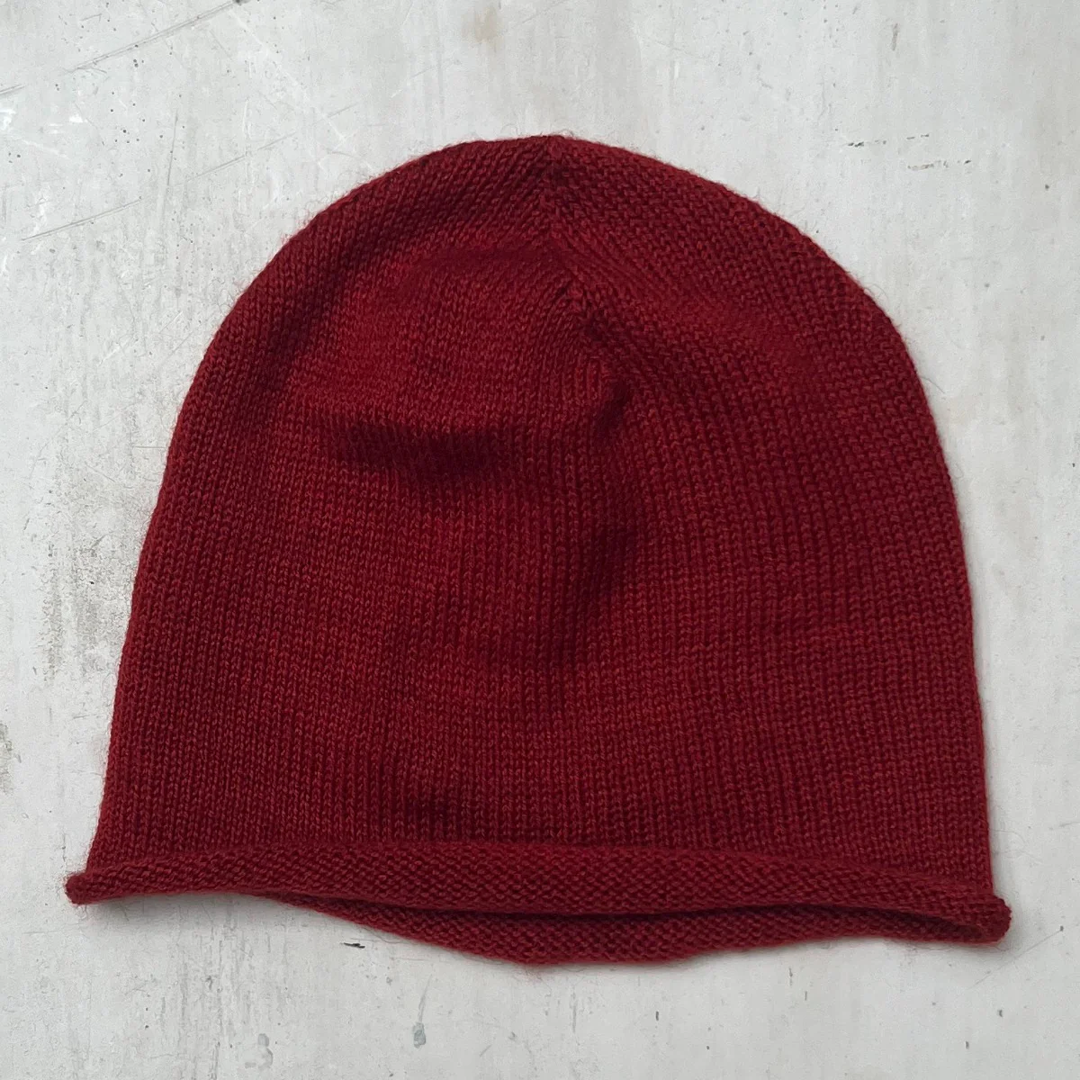 Muskox Knitted Beanie Hat In Dark Red