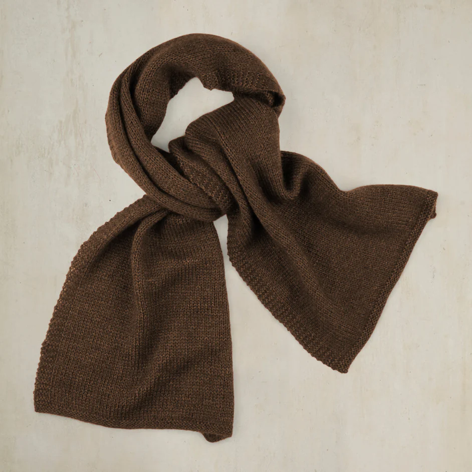 Muskox Knitted Scarf in Chocolate