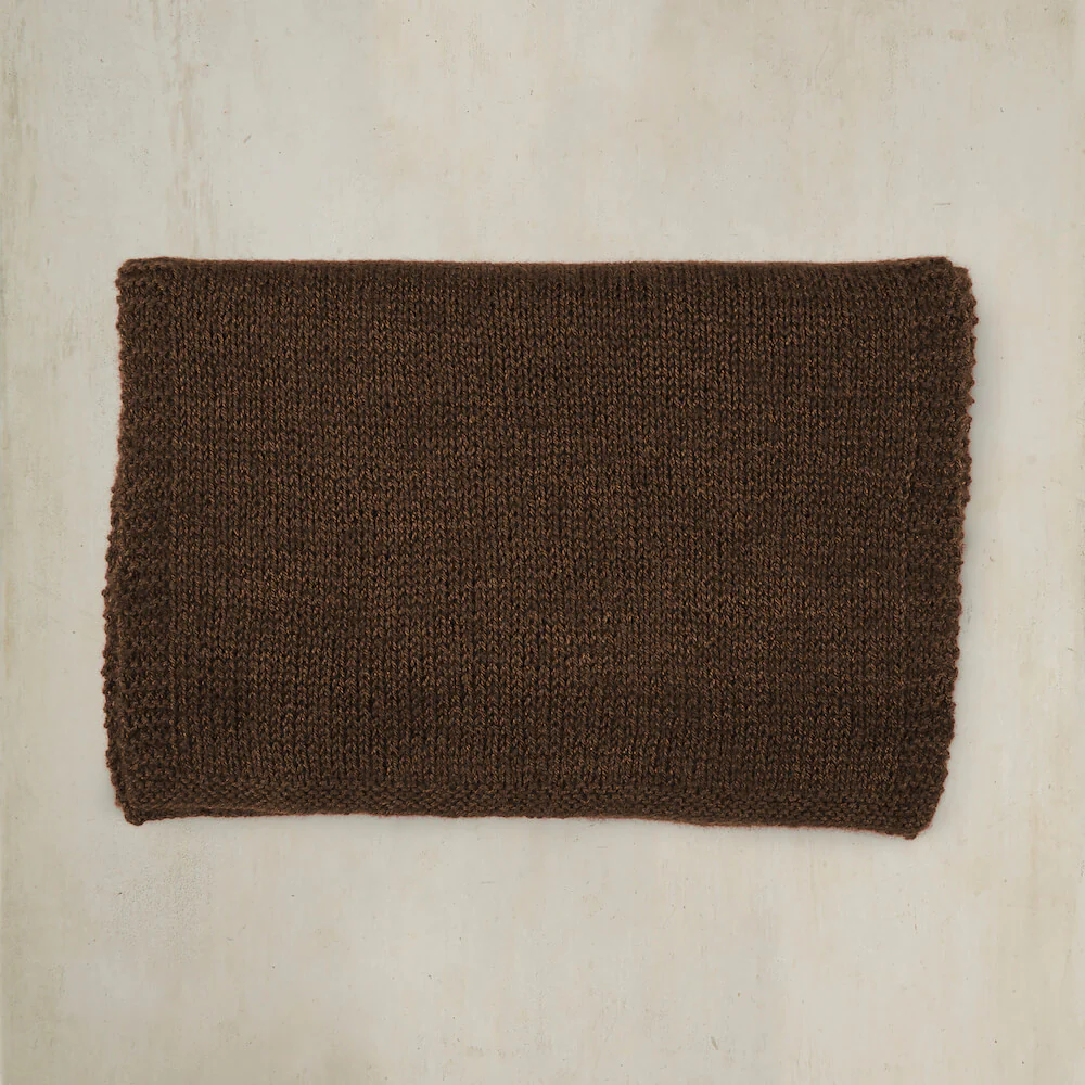 Muskox Knitted Scarf in Chocolate - Image 2