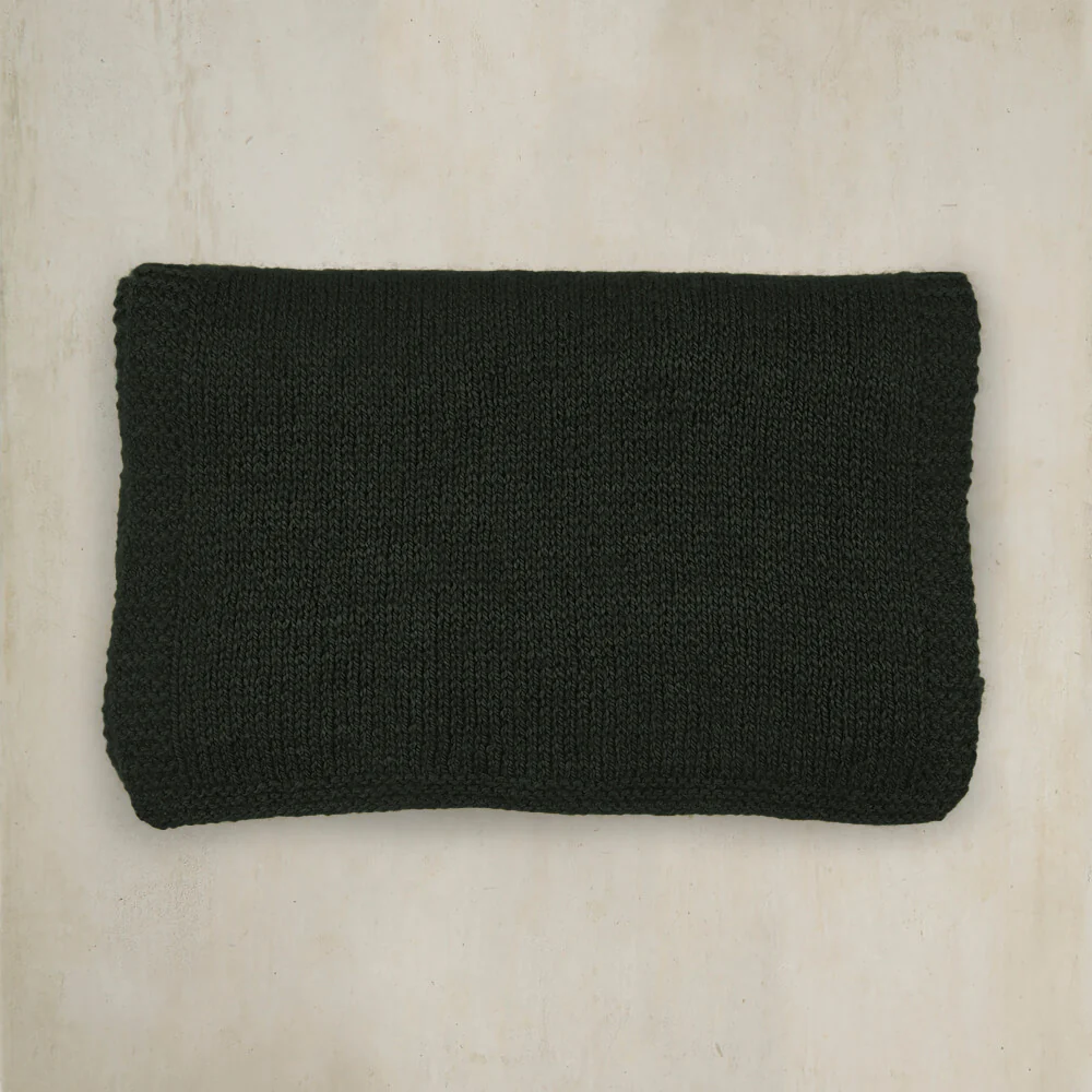 Muskox Knitted Scarf in Dark Green - Image 2