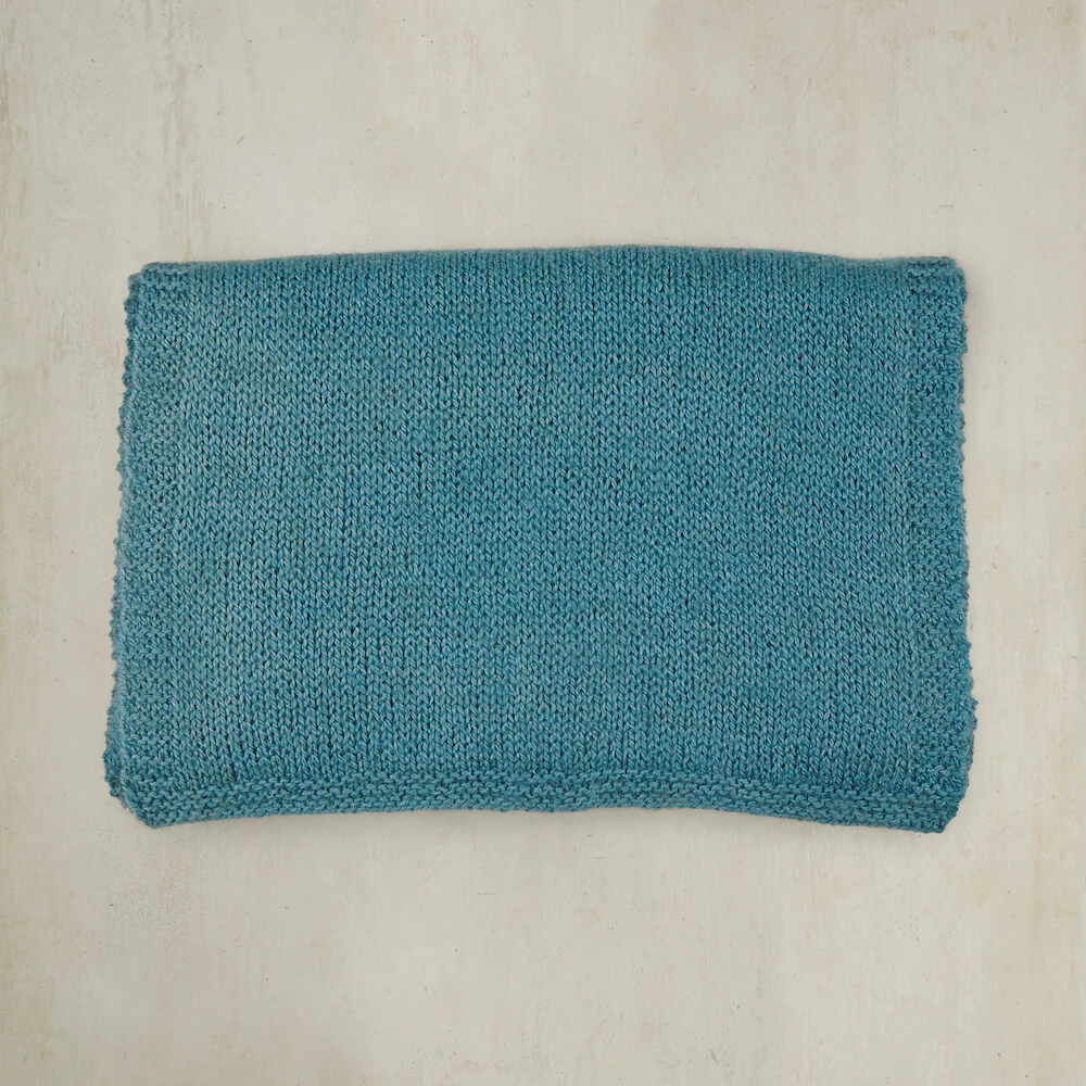 Muskox Knitted Scarf In Aqua Blue - Image 2