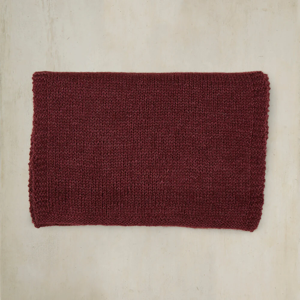 Muskox Knitted Scarf In Aubergine - Image 2