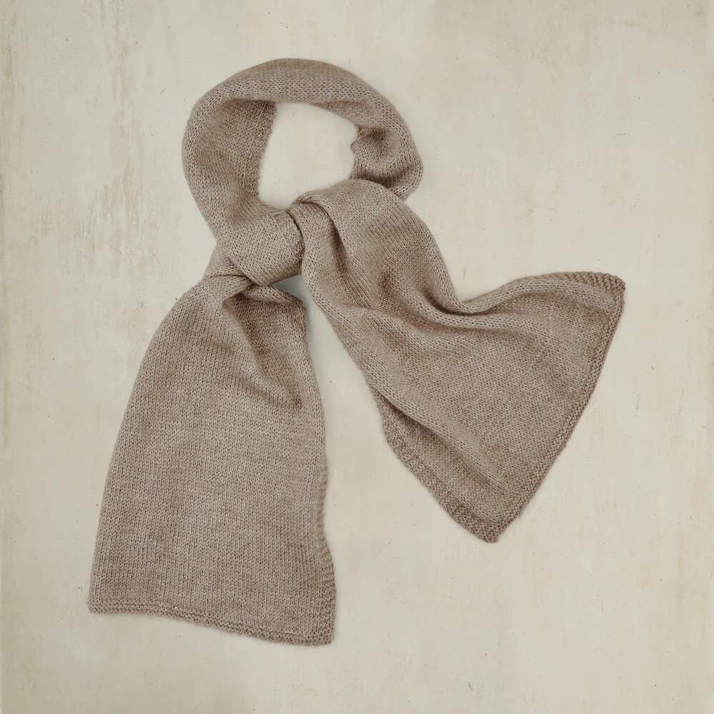 Muskox Knitted Scarf In Dark Natural
