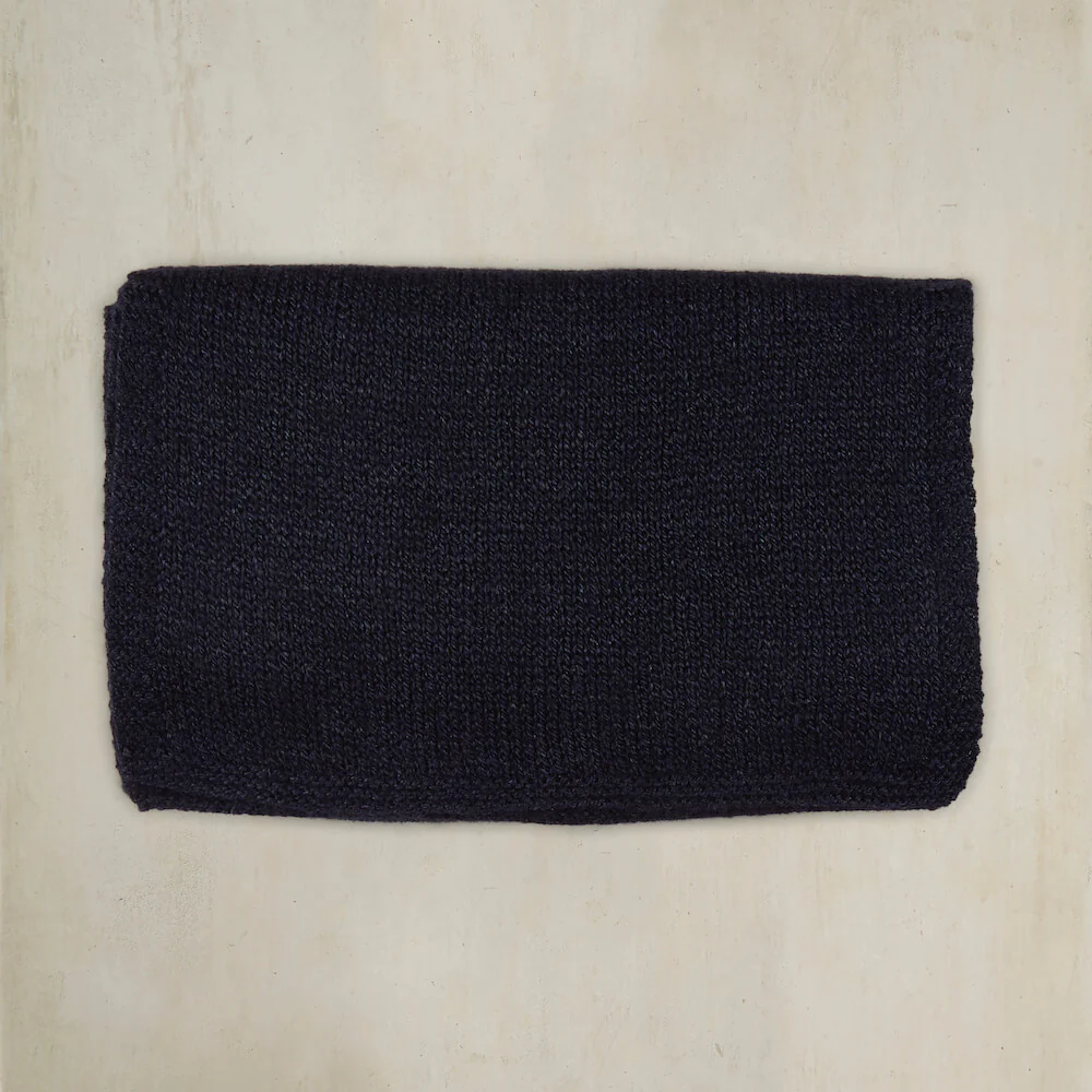 Muskox Knitted Scarf In Dark Navy - Image 2