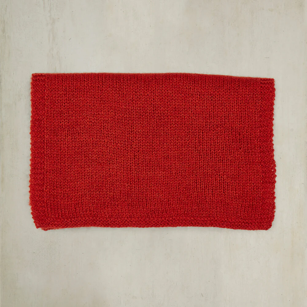 Muskox Knitted Scarf In Dark Red - Image 2
