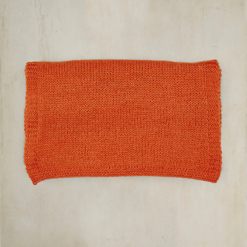 Muskox Knitted Scarf In Orange - Image 2
