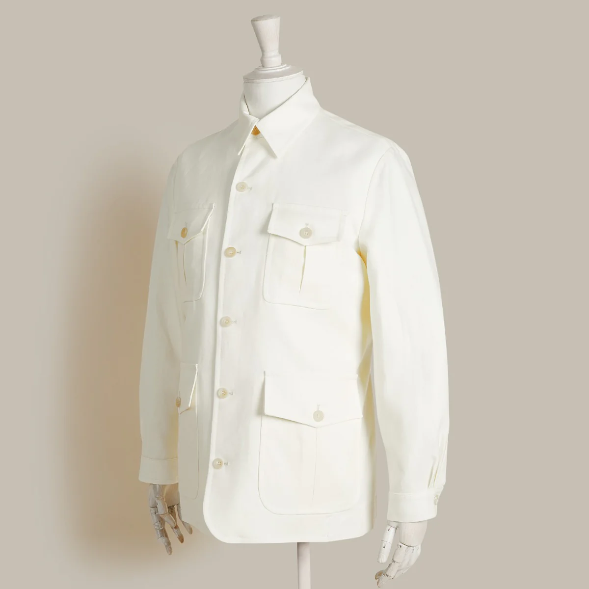 The Esquire Jacket By Nick Sullivan For Anderson & Sheppard In Cream - Image 3