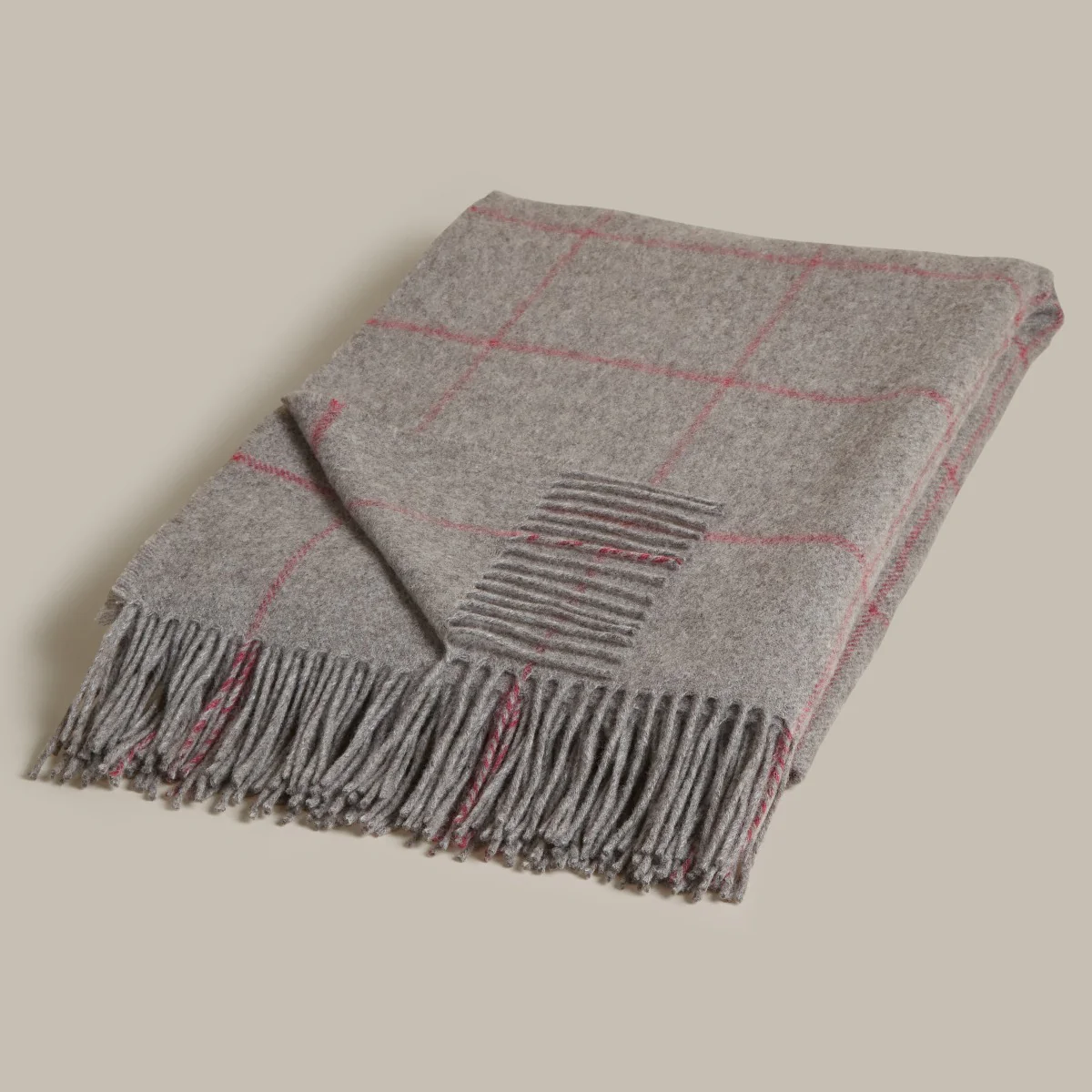 Overcheck Merino Blanket In Grey