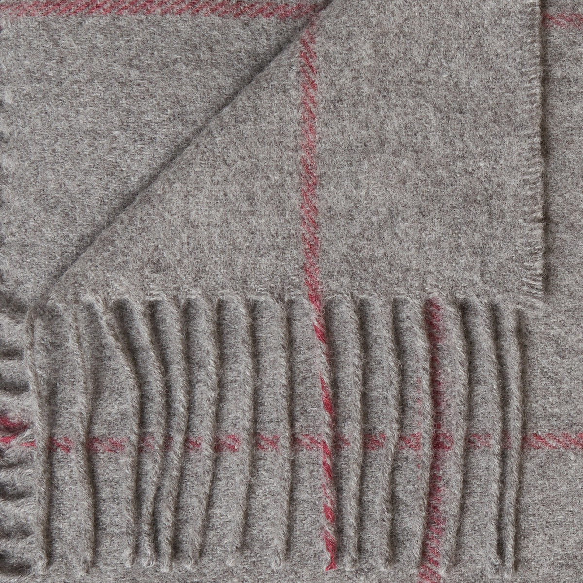 Overcheck Merino Blanket In Grey - Image 2