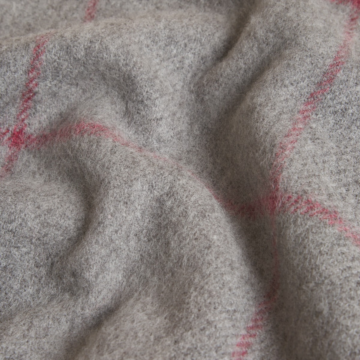 Overcheck Merino Blanket In Grey - Image 3