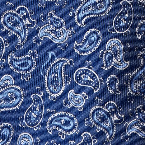 Paisley Printed Tie In Dark Blue - Image 2