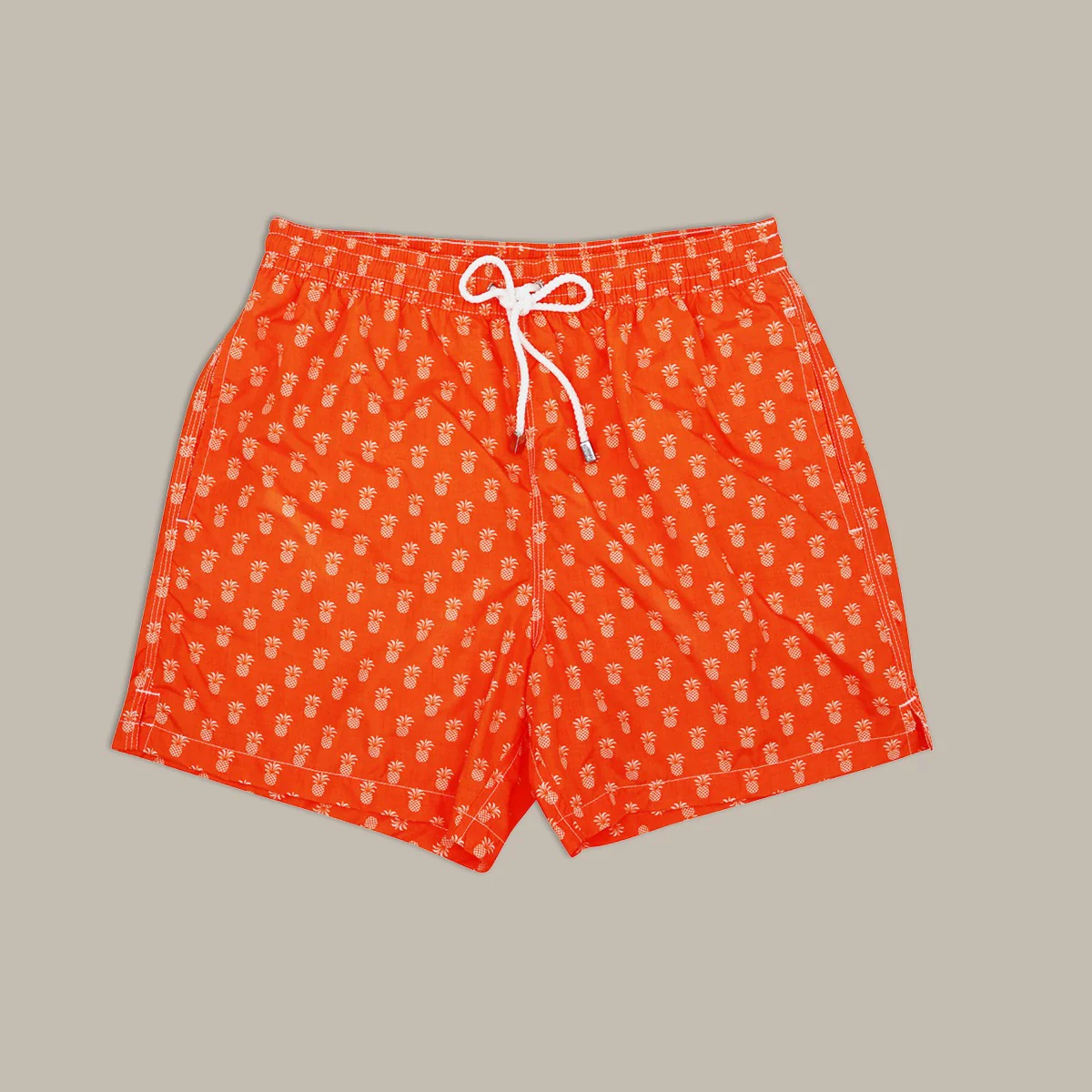 Pineapple Print Swim Shorts in Orange