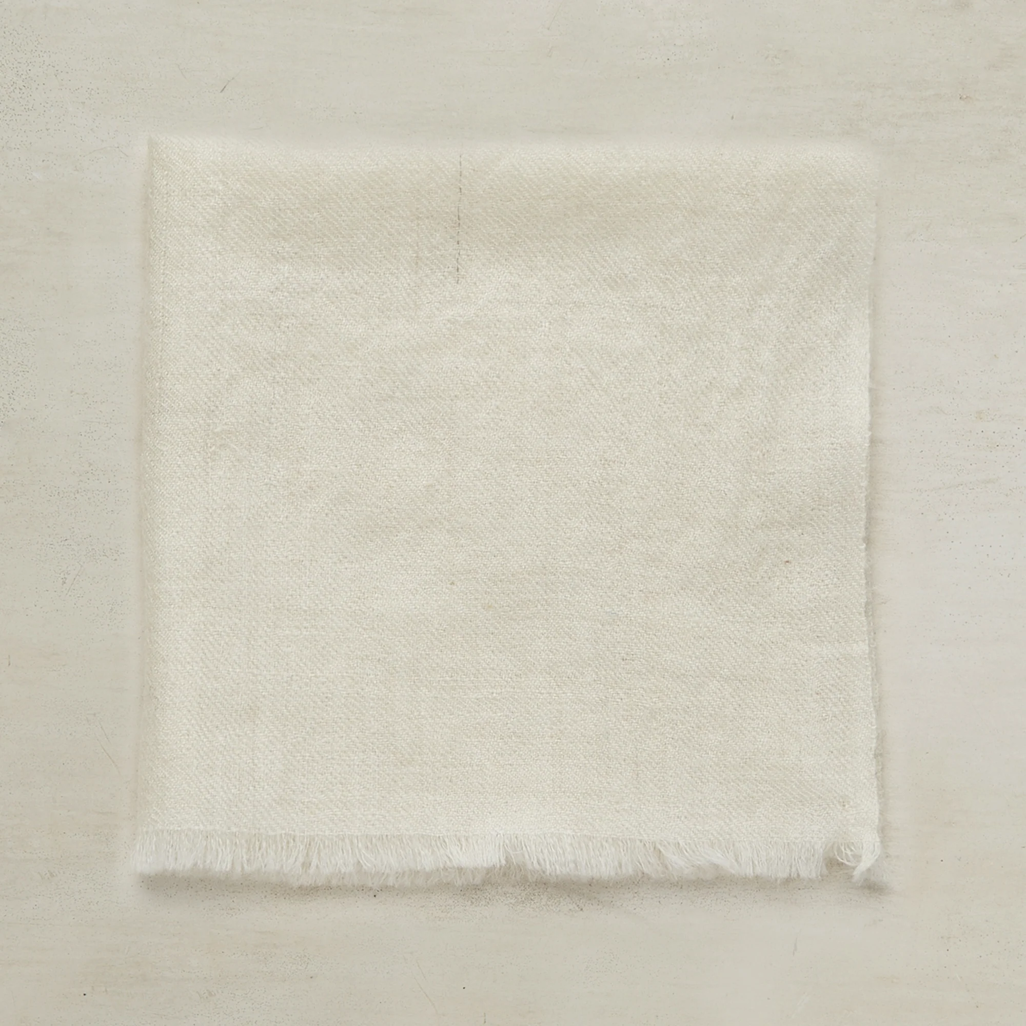 Hand Woven Cashmere Pocket Square In Cream - Image 2