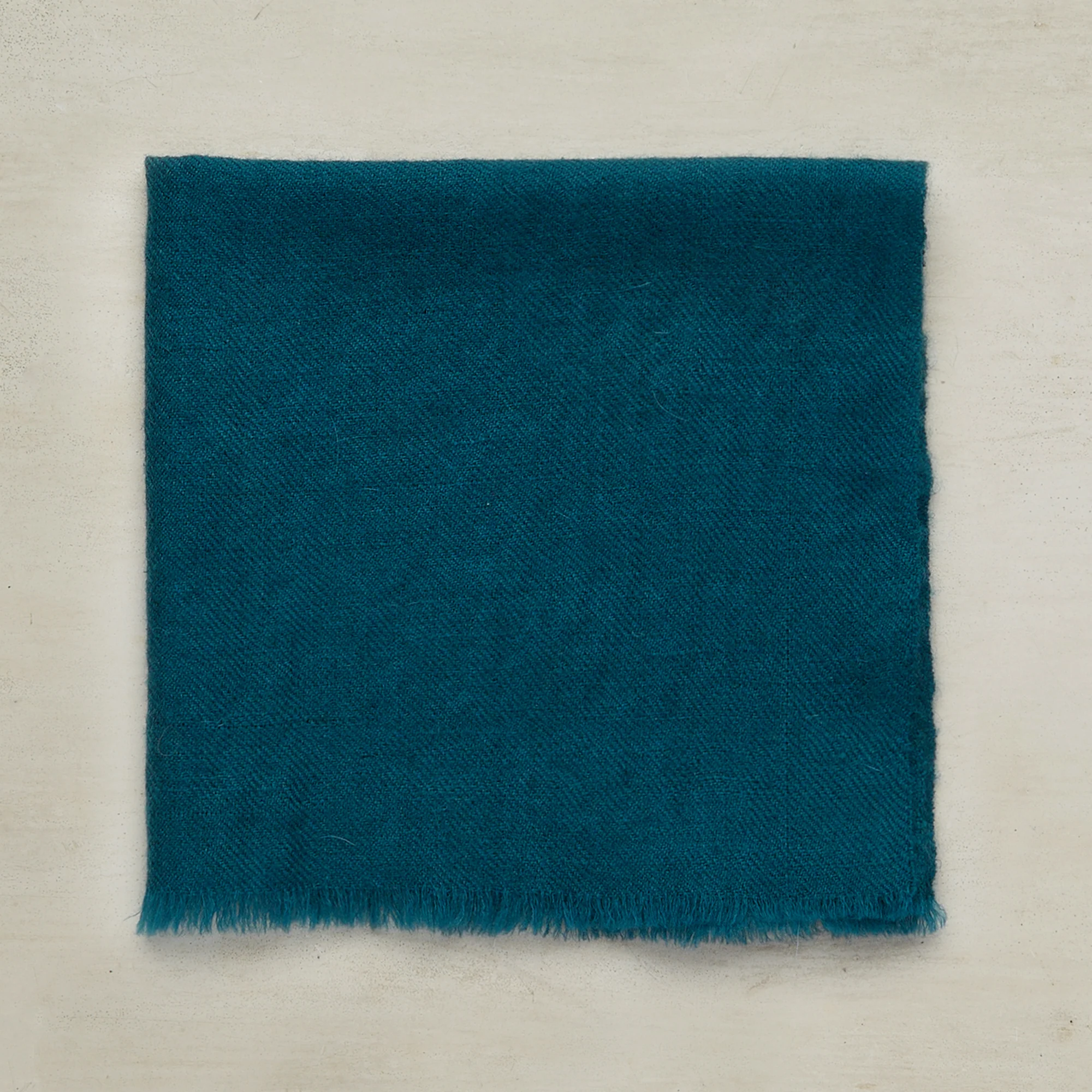 Hand Woven Cashmere Pocket Square In Teal - Image 2