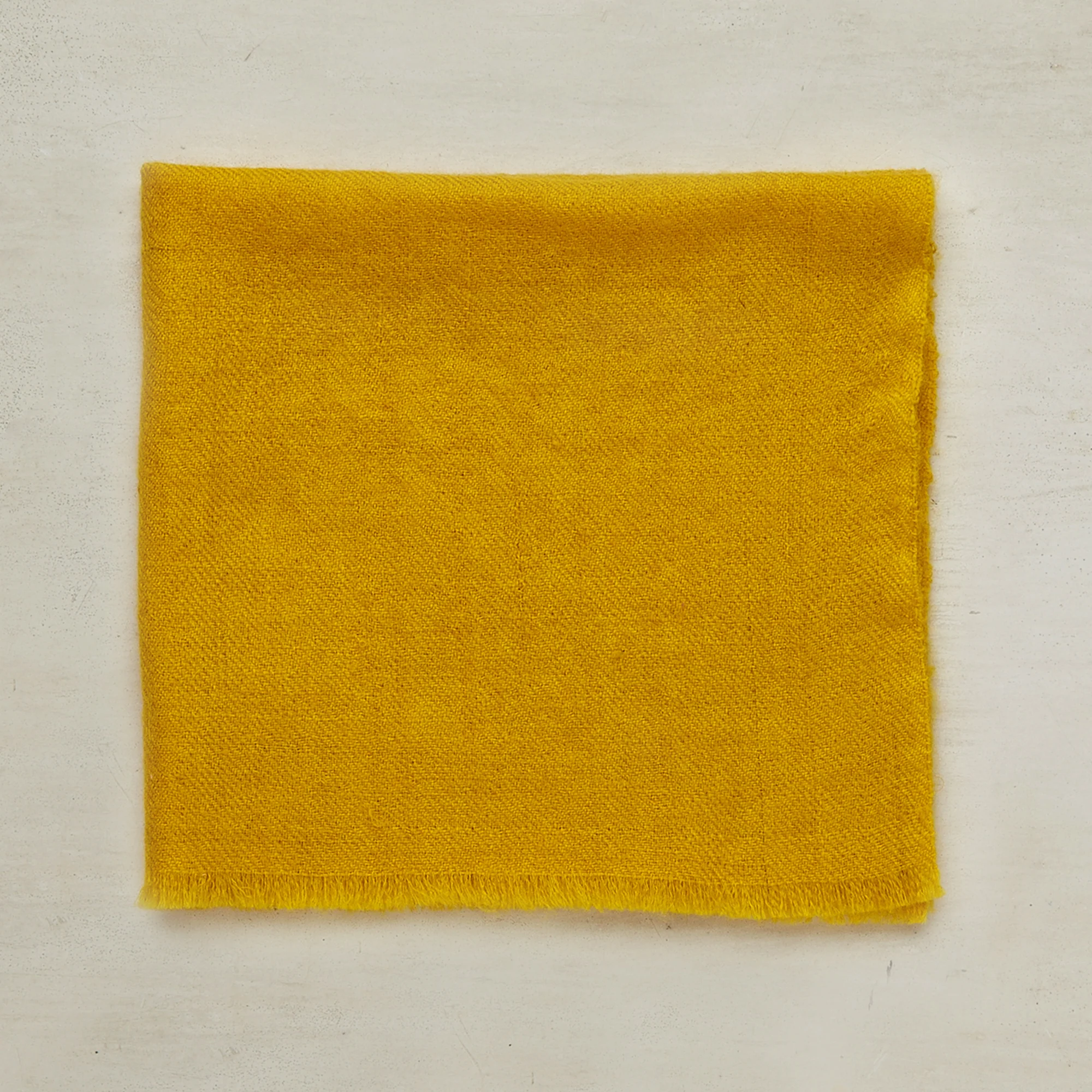 Hand Woven Cashmere Pocket Square In Yellow - Image 3