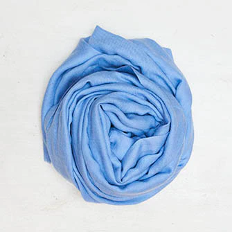 Cashmere Plain Twill Scarf In Light Blue