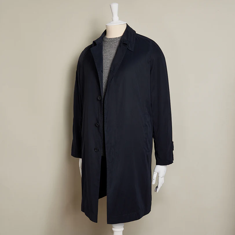 Regular Microfibre Raincoat In Dark Navy - Image 6