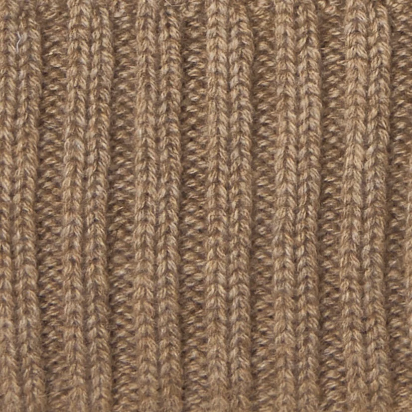 Ribbed Cashmere Knitted Hat In Natural - Image 3
