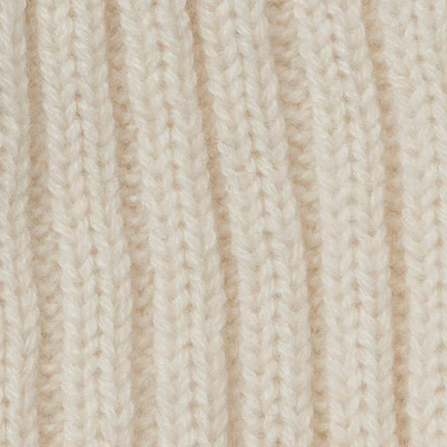 Ribbed Cashmere Knitted Hat In Cream - Image 2