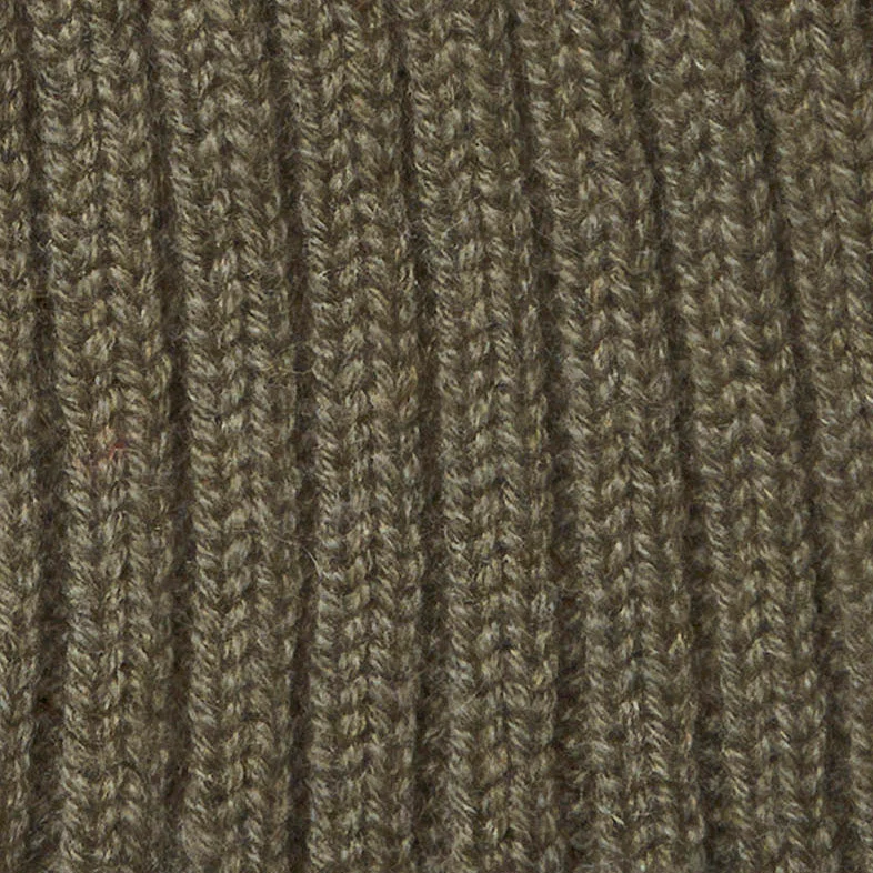 Ribbed Cashmere Knitted Hat In Olive - Image 2