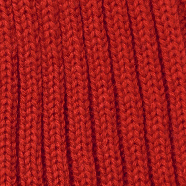 Ribbed Cashmere Knitted Hat In Red - Image 2