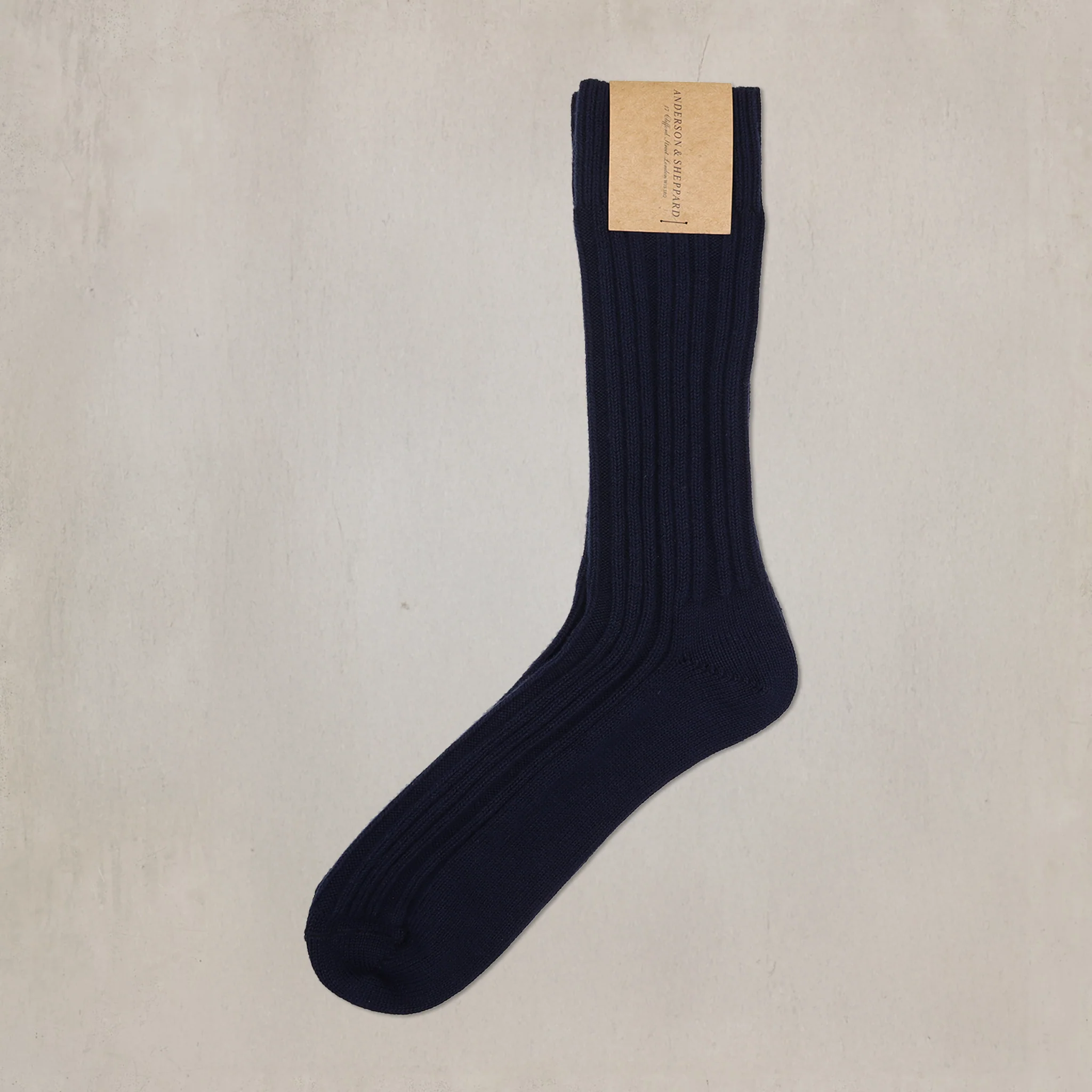 Ribbed Cotton Socks in Navy