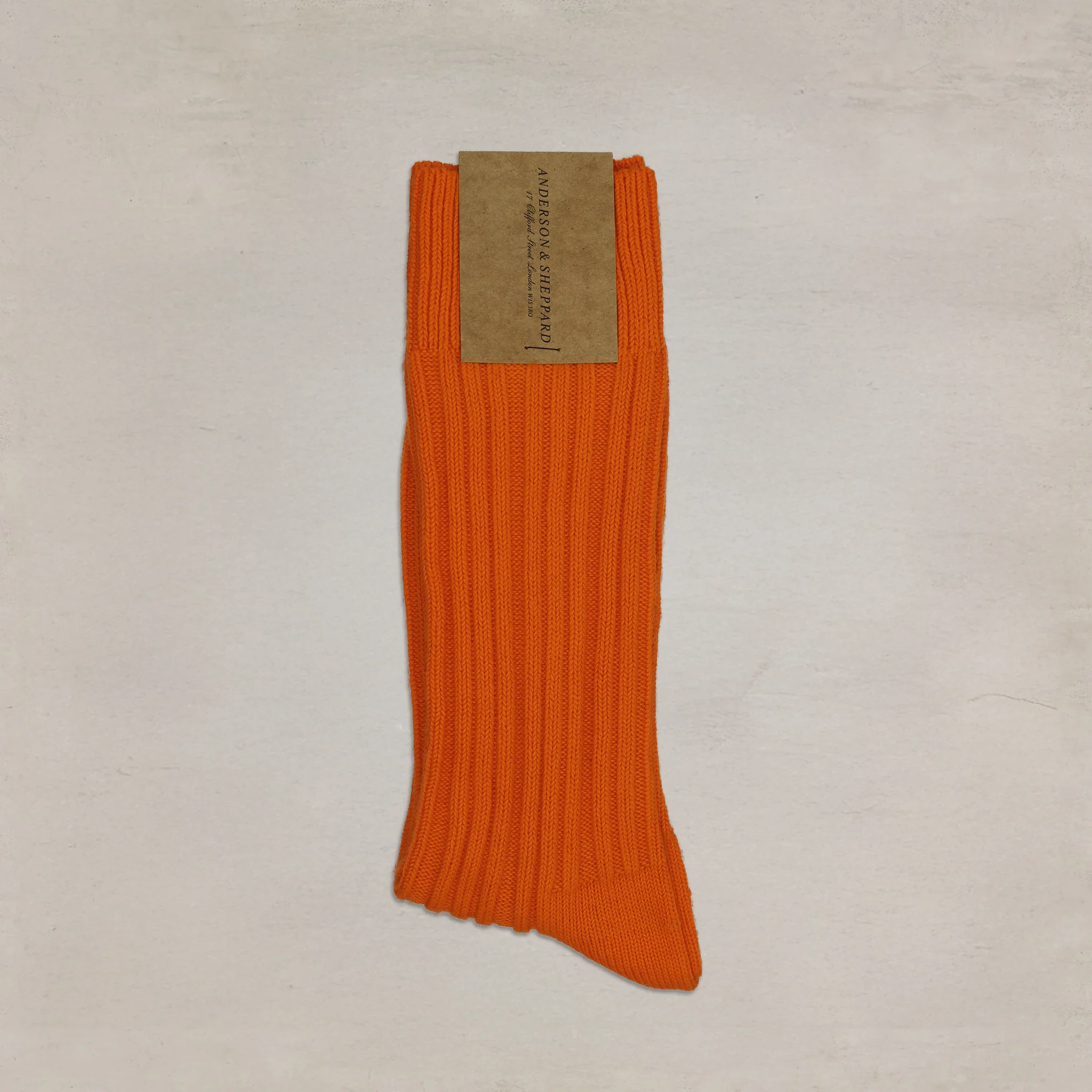 Ribbed Cotton Socks in Orange - Image 2