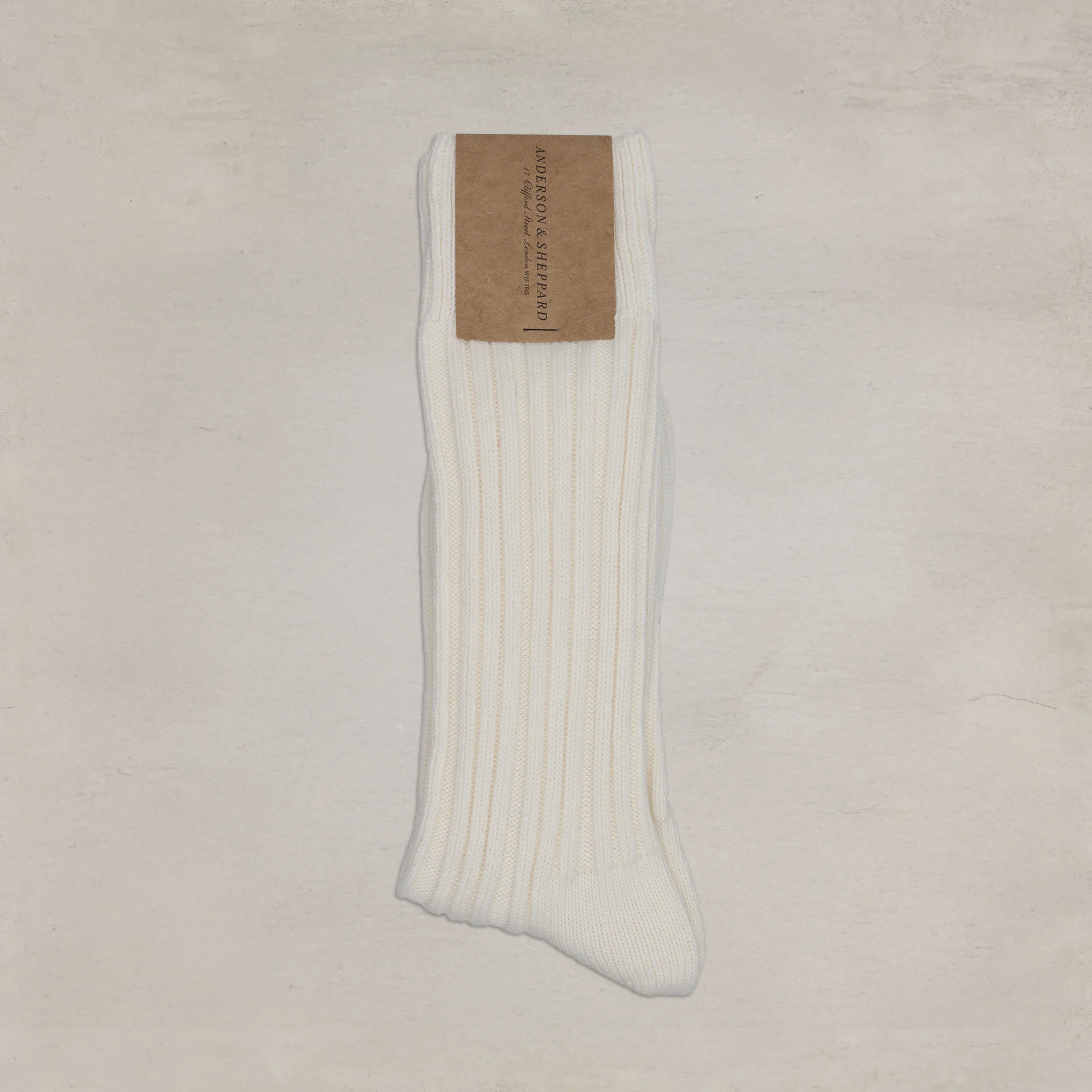 Ribbed Cotton Socks in White - Image 2