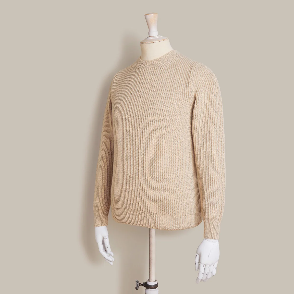 Ribbed Cashmere Blend Sweater In Natural - Image 2