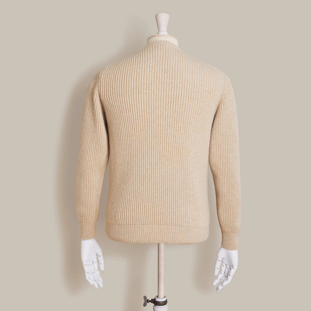 Ribbed Cashmere Blend Sweater In Natural - Image 3