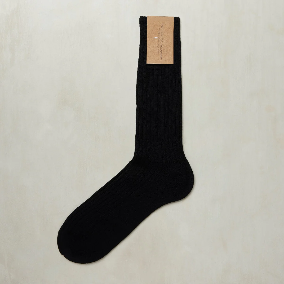 Ribbed Extrafine Merino Socks in Black