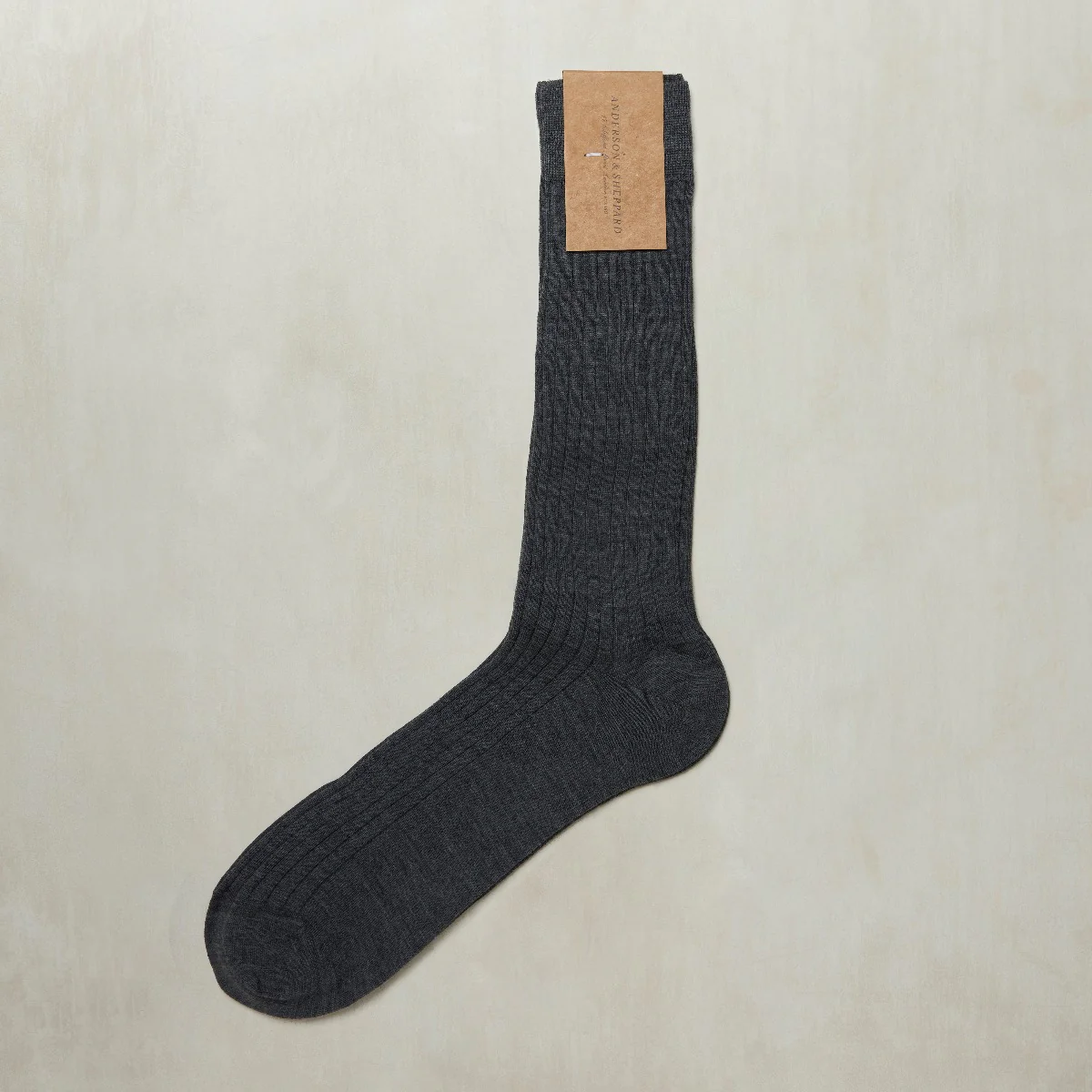 Ribbed Extrafine Merino Socks in Grey