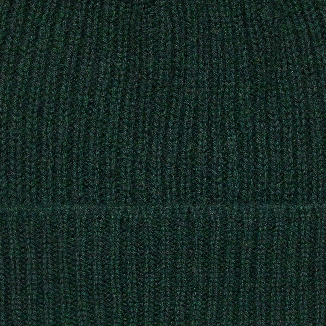 Ribbed Knit Cashmere Hat In Dark Green - Image 2