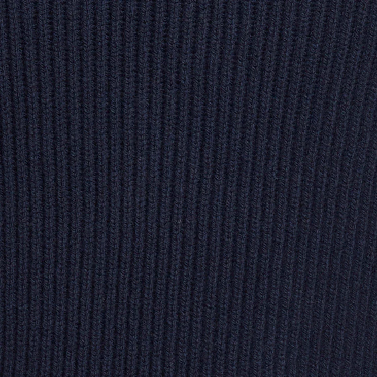 Ribbed Cashmere Blend Roll Neck In Navy - Image 4
