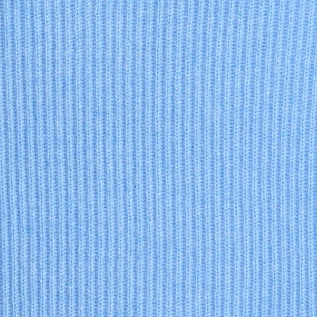 Ribbed Cashmere Blend Roll Neck In Sky - Image 5
