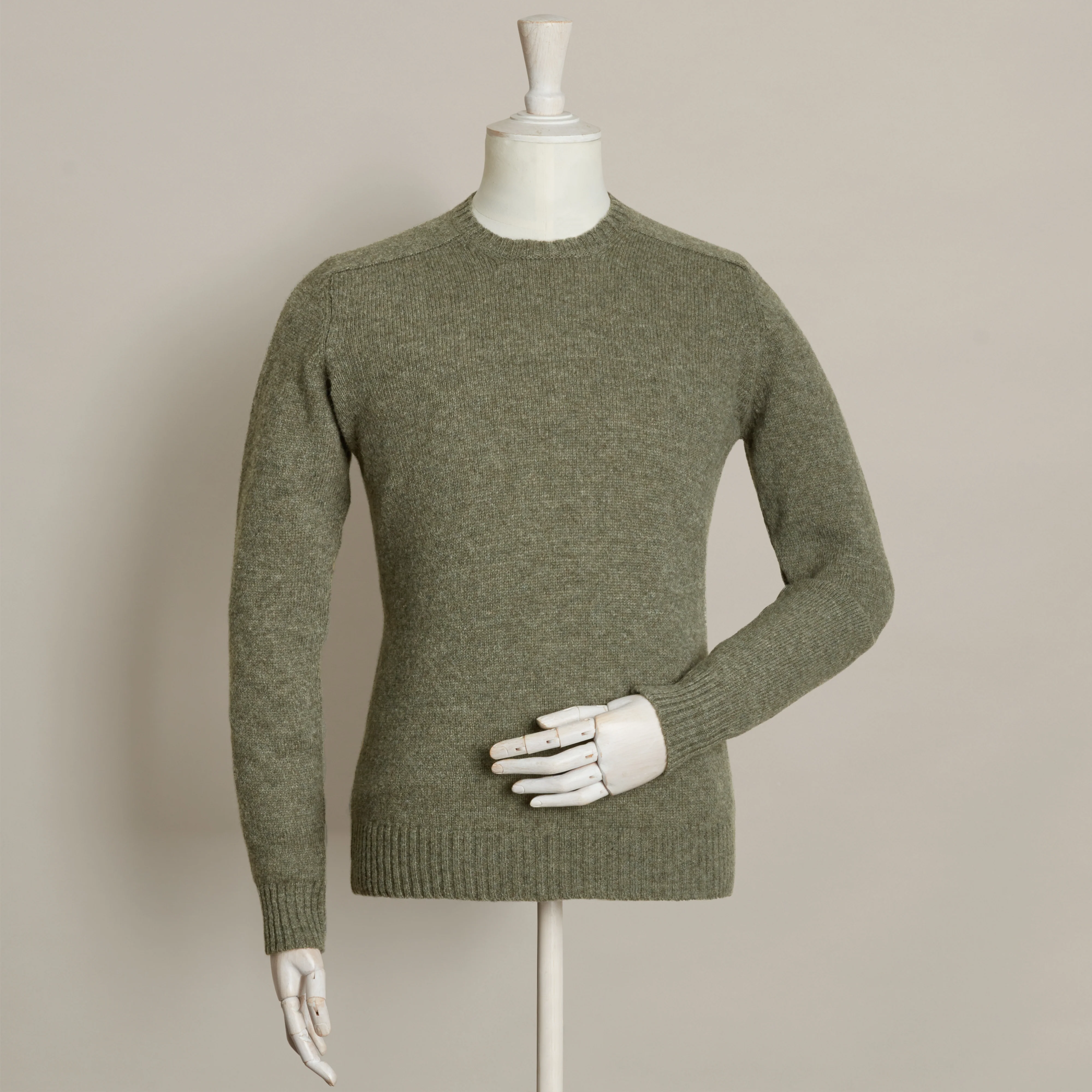 Shetland Sweater In Olive