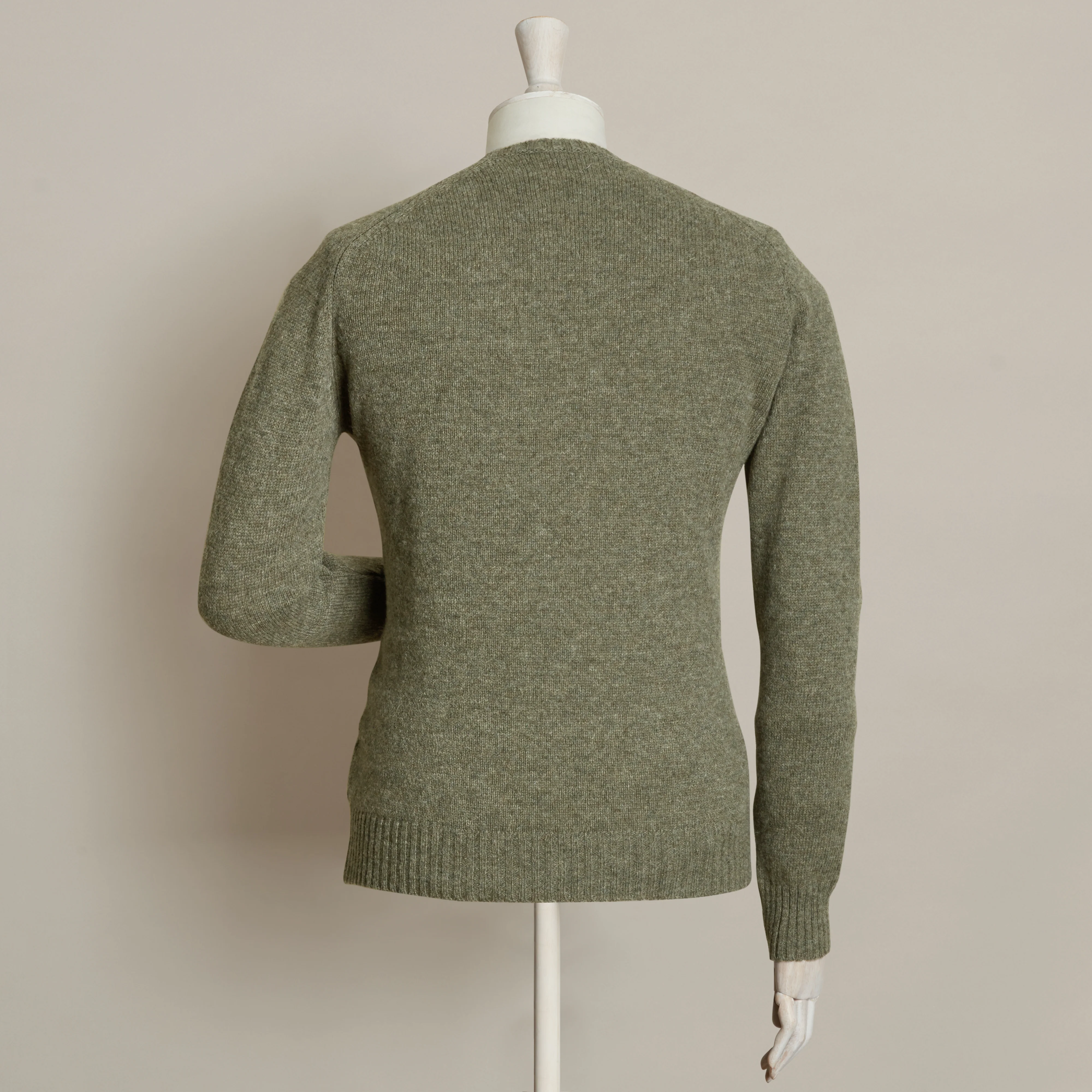 Shetland Sweater In Olive - Image 3