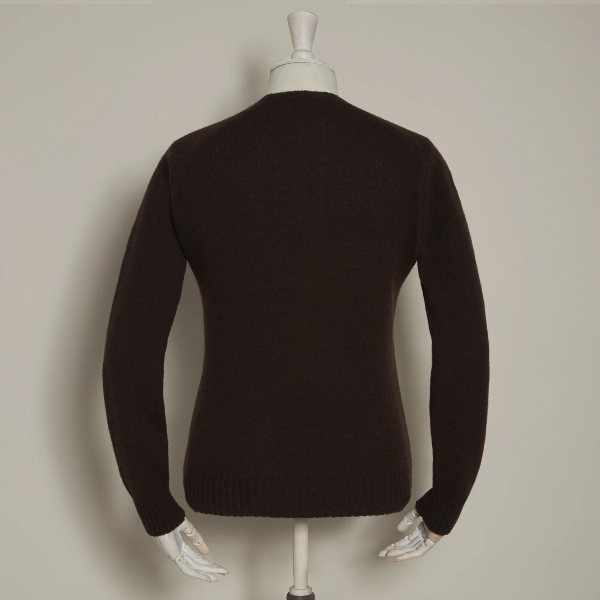 Shetland Sweater In Dark Brown - Image 3