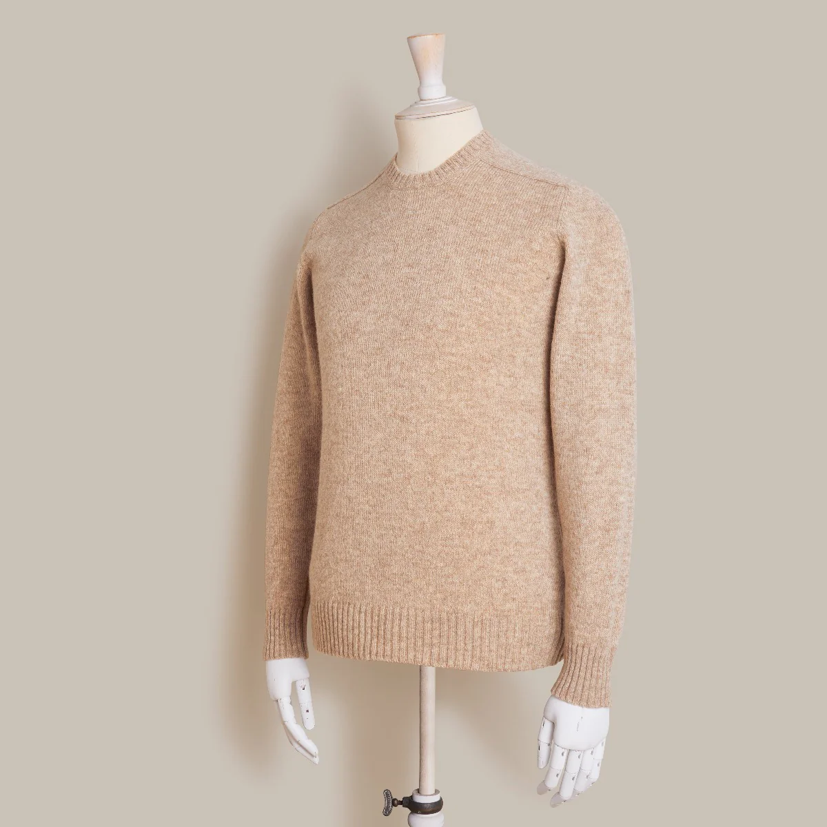 Shetland Sweater In Oatmeal - Image 2