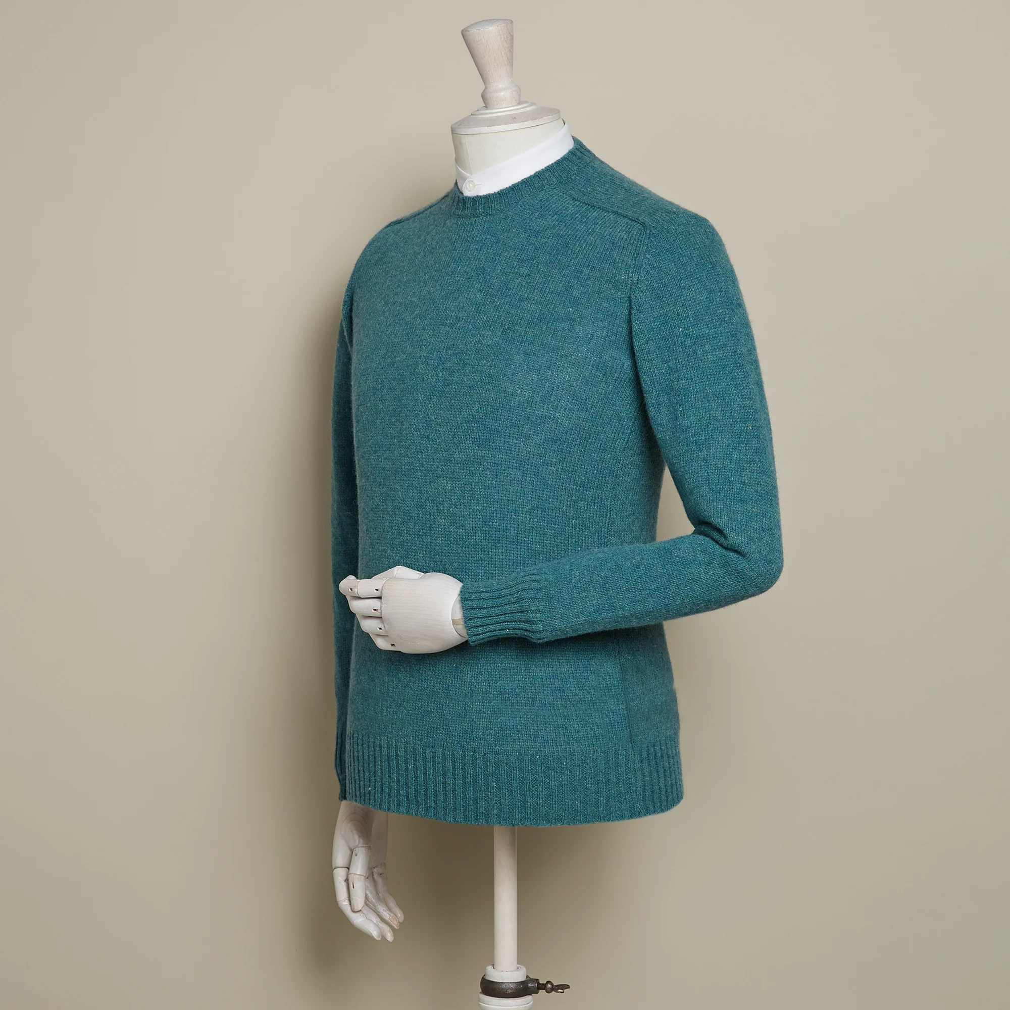 Shetland Sweater In Teal - Image 2