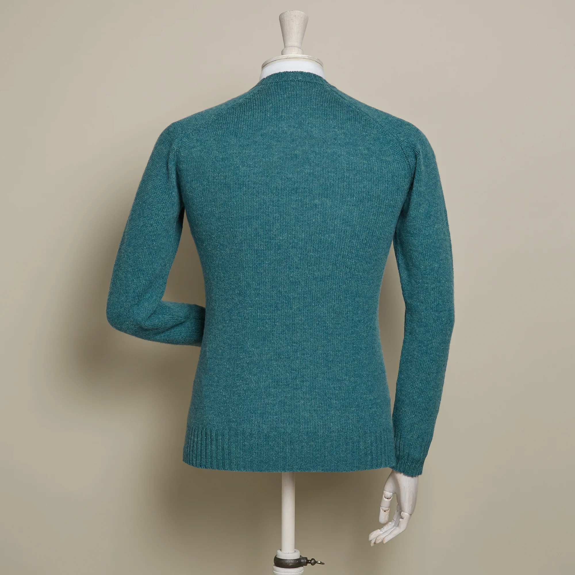 Shetland Sweater In Teal - Image 3