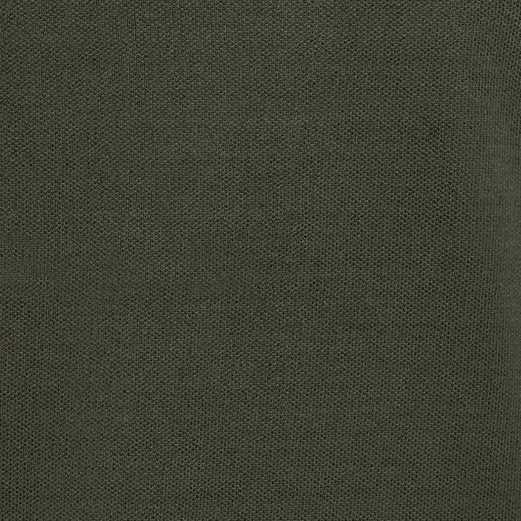 Short Sleeve Knitted Polo Shirt In Khaki - Image 4