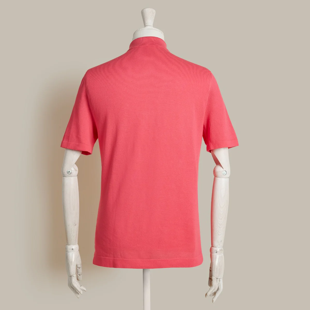 Short Sleeve Knitted Polo Shirt In Fuchsia - Image 2