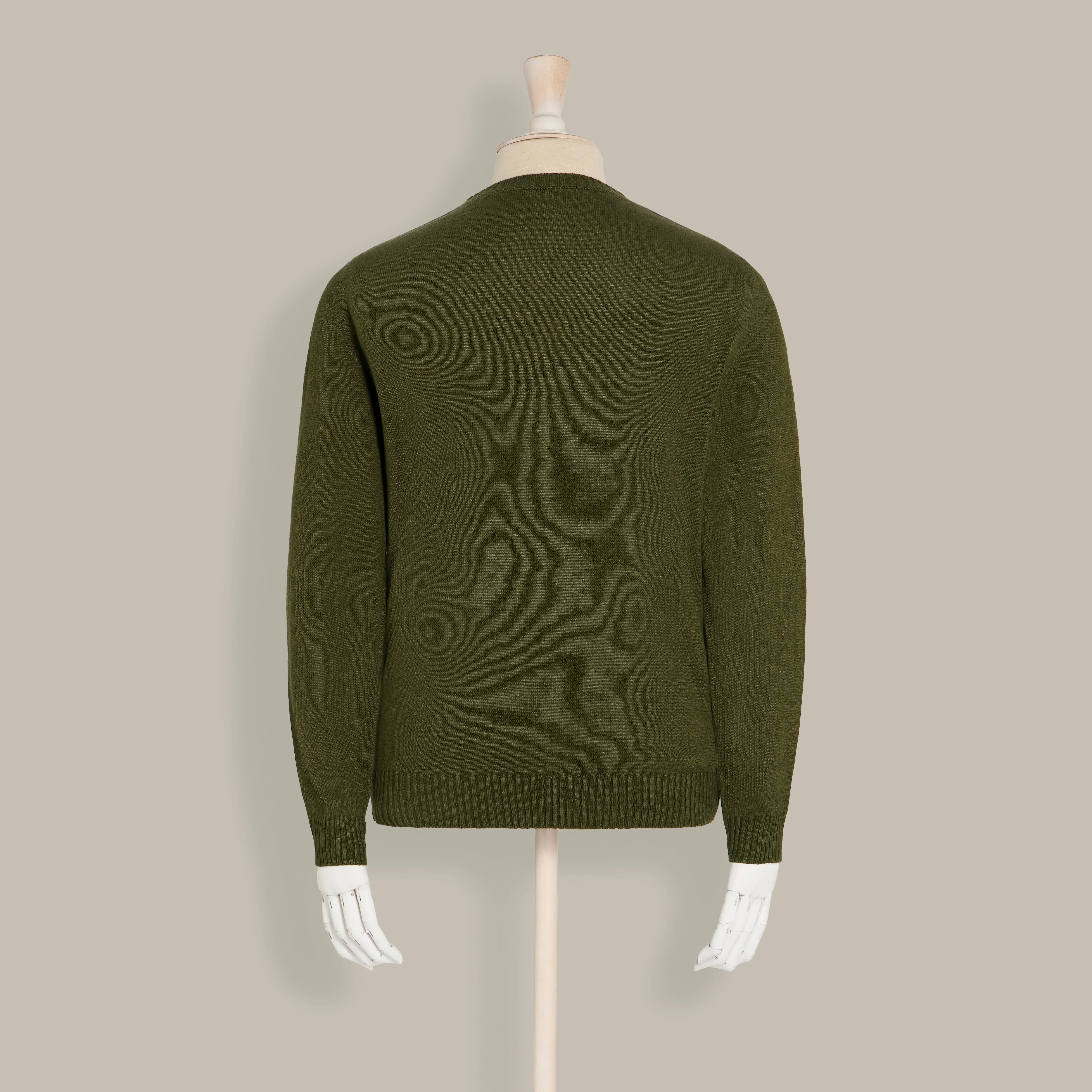 Silk and Cashmere Sweater in Khaki - Image 3