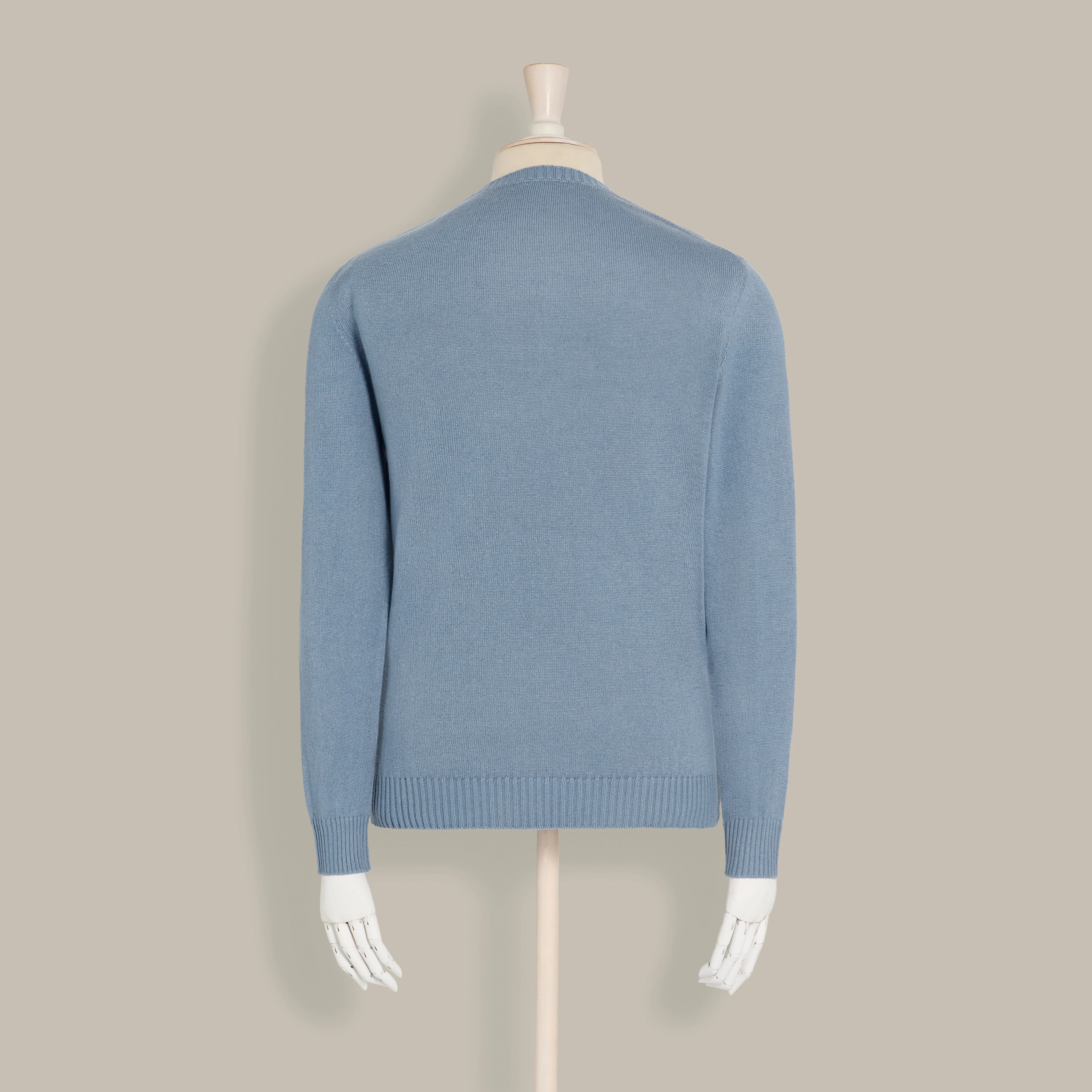 Silk and Cashmere Sweater in Light Blue - Image 3