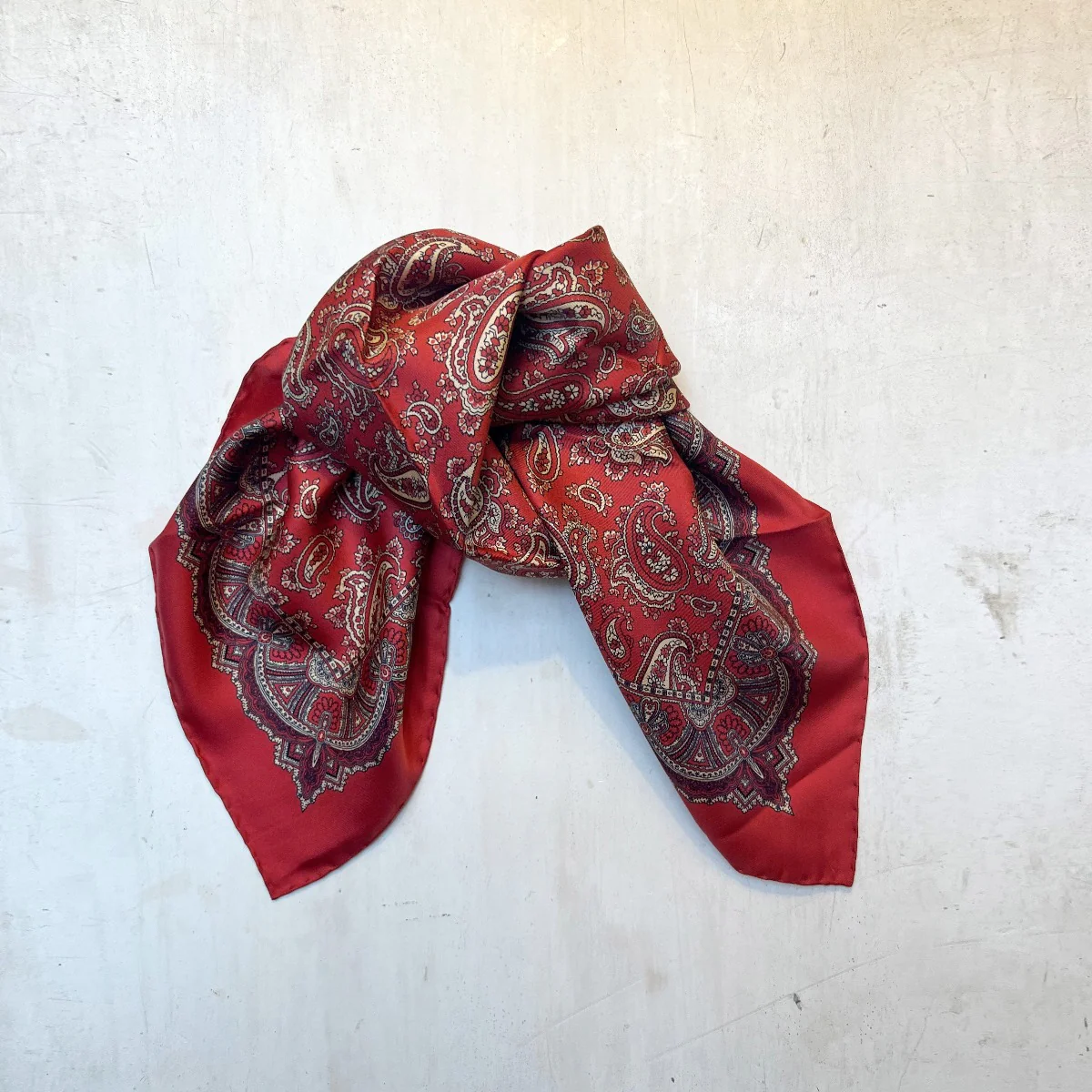 Silk Paisley Neckerchief in Red