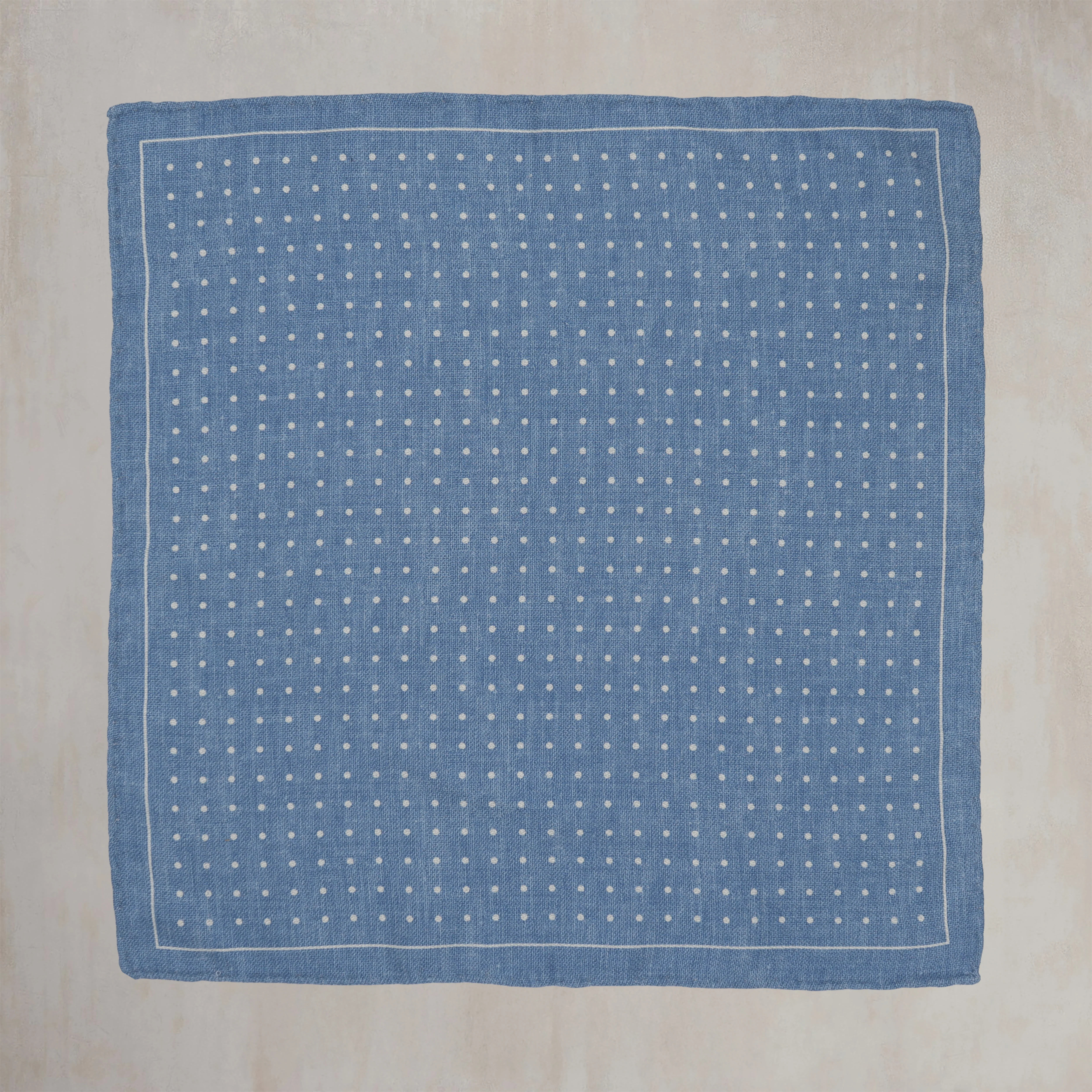 Silk Spotted with Edge Pocket Square in Sky